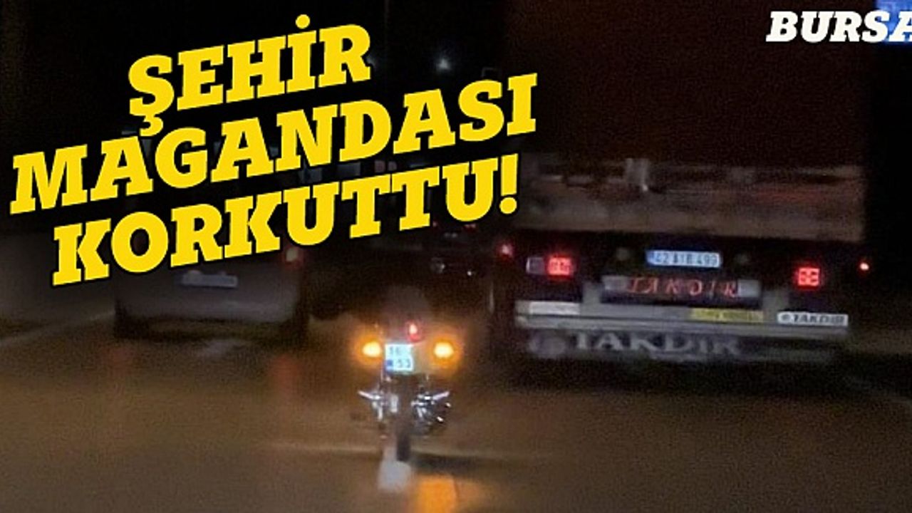 Bursa'da motosikletin üzerinde tehlikeli yolculuk