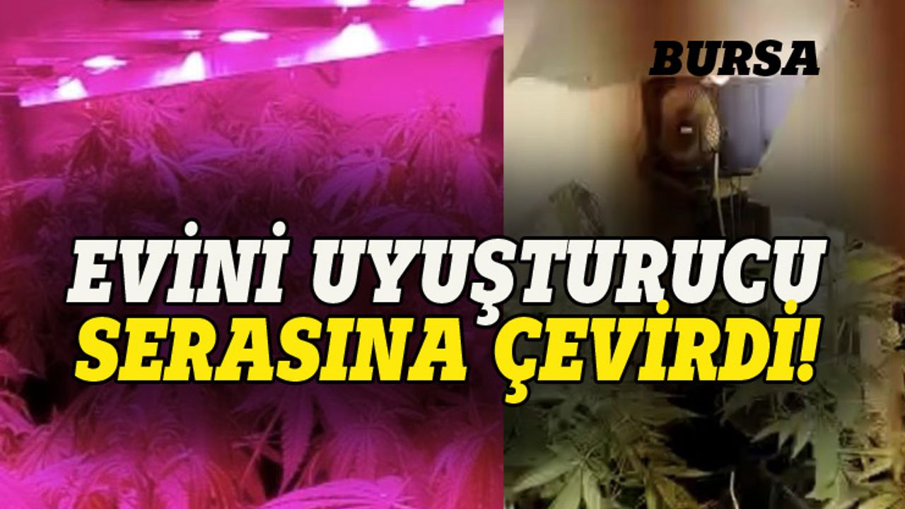 Bursa'daki evini uyuşturucu imalathanesine çevirdi