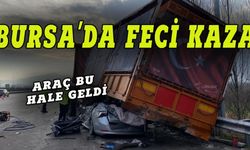 Bursa'da feci kaza, dorsenin altına girdi
