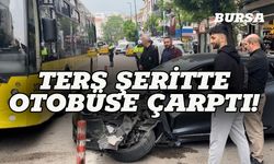 Bursa'da yolcu indiren belediye otobüsüne çarptı