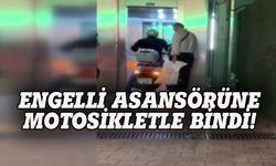 İstanbul'da pes dedirten görüntü: Engelli asansörüne motosikletle bindi