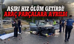 Aşırı hız yapan otomobil paramparça oldu!