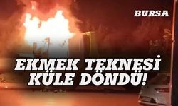 Bursa'da korkutan yangın, kamyon küle döndü