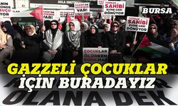 Bursa'da kadınlar Gazzeli çocuklar için eylem başlattı