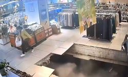 Alışveriş merkezinin zemini çöktü!