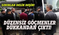 Düzensiz göçmenlere ticarethanede baskın yapıldı