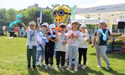 Çocuklar spor festivalinde gönüllerince eğlendi
