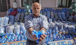 Bursa'da topladığı kapaklarla hayır yaptı