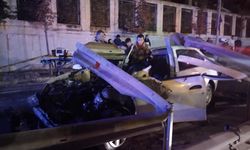 Aşırı hızın sonu, bariyerlere çarptı!