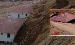 Toprak kaydı, evler hasar gördü