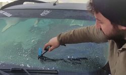 Araçlar buz tuttu, trafik aksadı