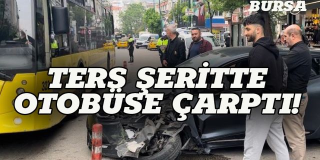 Bursa'da yolcu indiren belediye otobüsüne çarptı