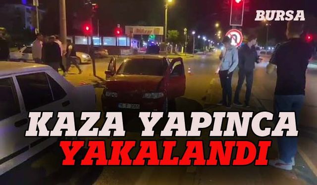 Bursa'da alkollü sürücü kaza yapınca yakalandı