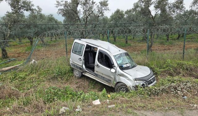 Kontrolden çıktı, tarlaya yuvarlandı