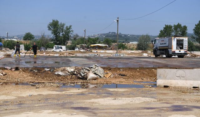 Bursa'da kurban satış alanları temizlendi, dezenfekte edildi