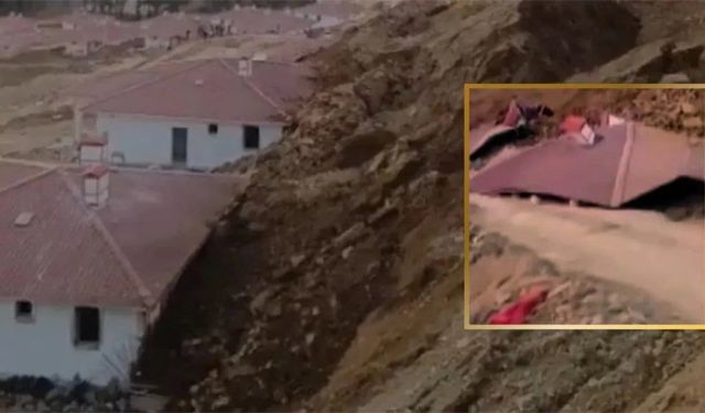 Toprak kaydı, evler hasar gördü