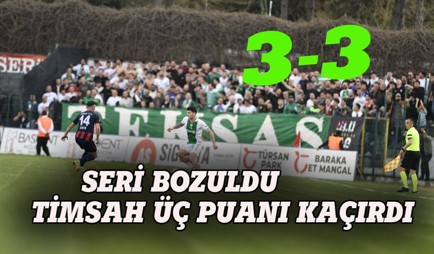 Bursaspor galibiyeti koruyamadı: 3-3