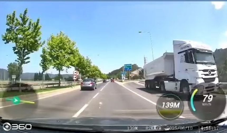 Bursa'da tır sürücüsü pes dedirtti